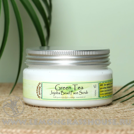 Скраб для лица с гранулами жожоба «Зеленый чай»